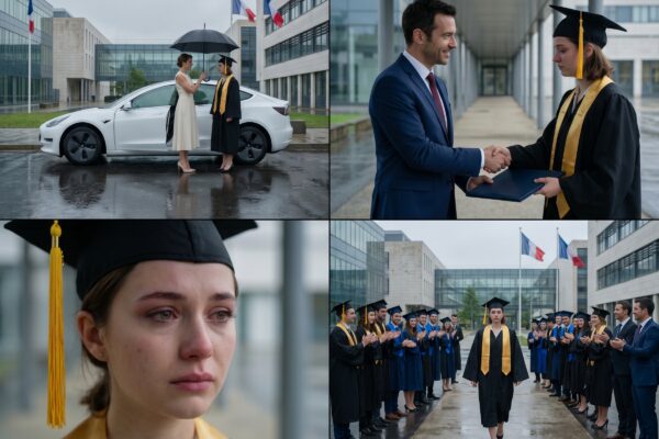 Mes parents m’ont obligé à prendre le bus pour aller à ma remise de diplôme — tout en achetant une Tesla à ma sœur