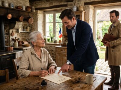 Mon fils a emmené un acheteur directement dans le jardin et lui a dit, d’un ton calme, comme si la vente était déjà conclue : « Je vends cette maison. Maman, va faire tes valises. Meadowbrook a une place pour toi. » Je me suis tout de même assise à la table de la cuisine et j’ai signé proprement ; il s’est détendu trop vite, ignorant qu’il y avait quelque chose dans cette pile de papiers dont il aurait dû se renseigner depuis longtemps.